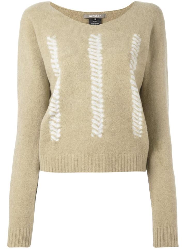 Suzusan Dyed V-neck Jumper, Women's, Size: Medium, Nude/neutrals, Wool