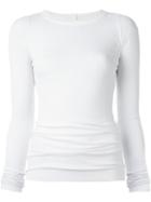 Rick Owens Round Neck T-shirt, Women's, Size: 38, White, Silk/viscose
