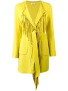 P.a.r.o.s.h. Lofry Fringed Coat, Women's, Size: Large, Yellow/orange, Wool/lamb Skin