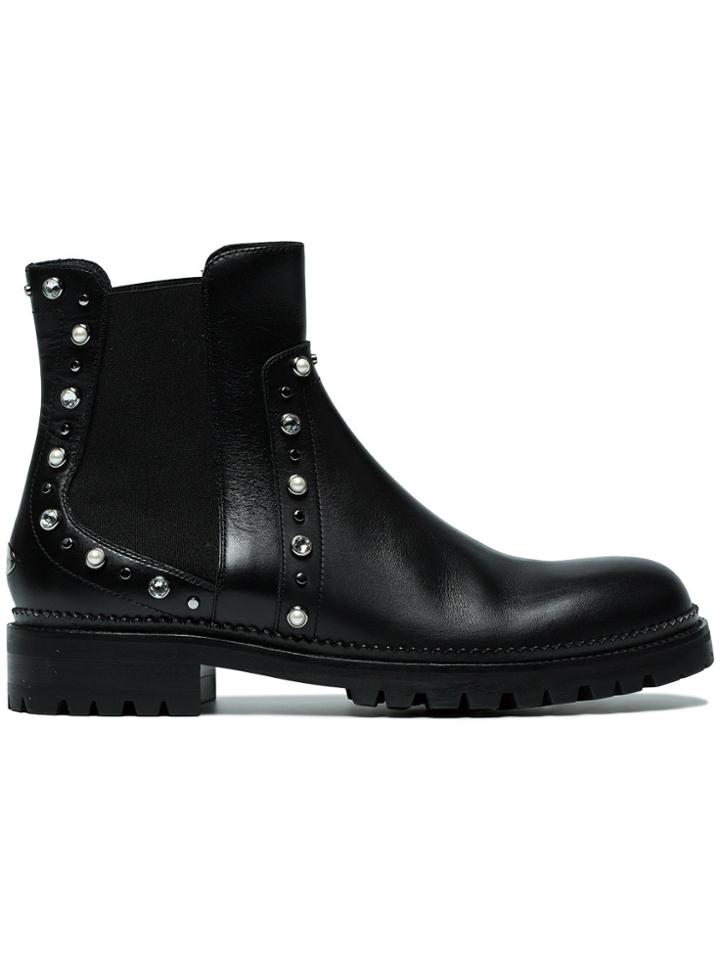 Jimmy Choo Burrow Bead And Crystal Embellished Boots - Black