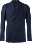 Tagliatore Double Breasted Blazer, Men's, Size: 50, Blue, Cupro/virgin Wool