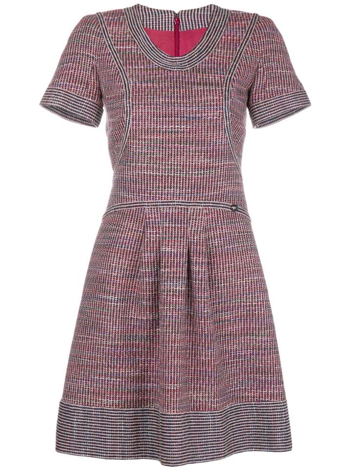 Chanel Vintage Tweed Short-sleeved Dress - Red