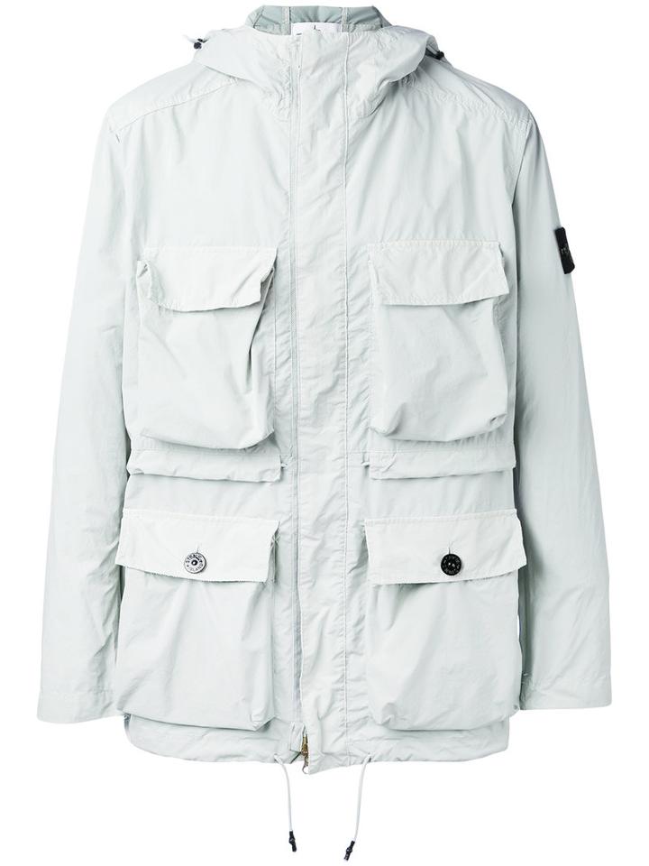 Stone Island - Hooded Military Jacket - Men - Polyester/polyimide - Xl, Blue, Polyester/polyimide