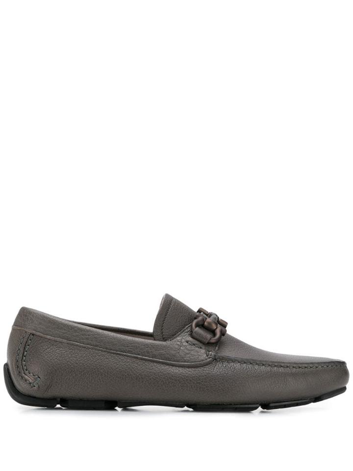 Salvatore Ferragamo Square Toe Loafers - Grey