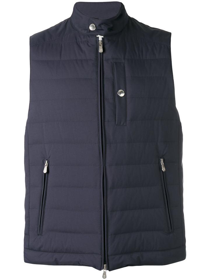 Brunello Cucinelli Padded Gilet, Men's, Size: Xl, Blue, Nylon/polyamide/feather