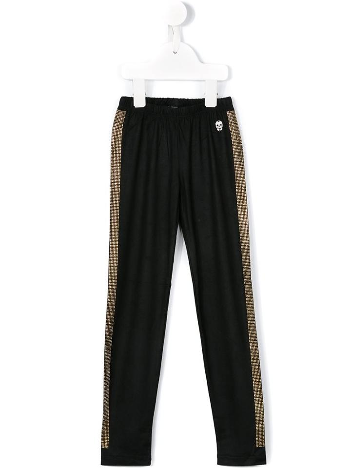 Philipp Plein Kids 'let It Shine' Leggings, Girl's, Size: 10 Yrs, Black