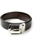 Canali Buckled Reversible Belt, Men's, Size: 85, Black, Leather