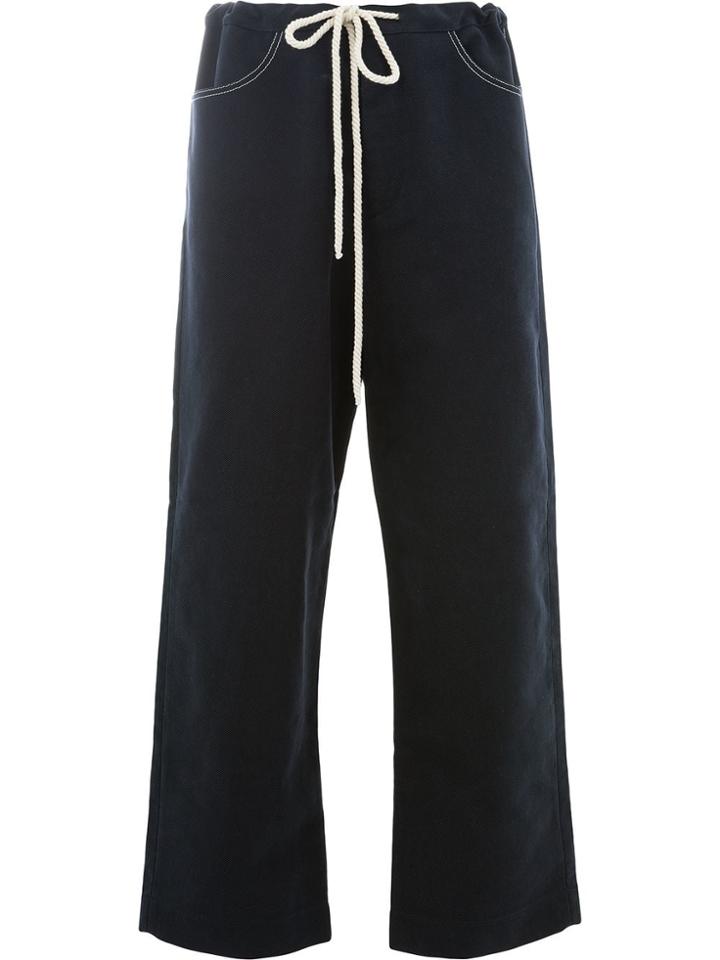 Sara Lanzi Drawstring Straight Trousers - Blue