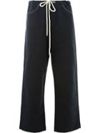 Sara Lanzi Drawstring Straight Trousers - Blue
