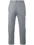 Moncler Gamme Bleu Cropped Trousers, Men's, Size: 4, Grey, Cotton/cupro