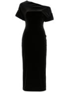 Christopher Kane Off-shoulder Asymmetric Neck Silk Blend Velvet Dress