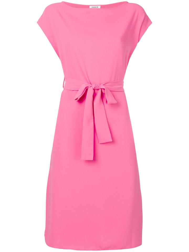 P.a.r.o.s.h. Tie Waist Shift Dress - Pink & Purple