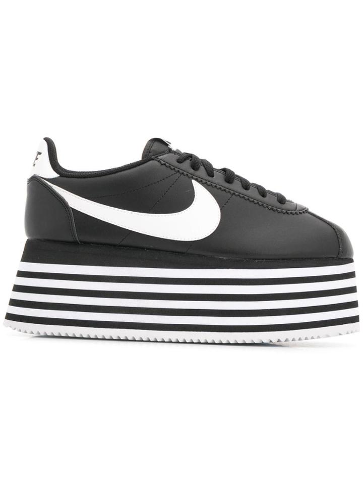 Comme Des Garçons Striped Platform Sneakers - Black