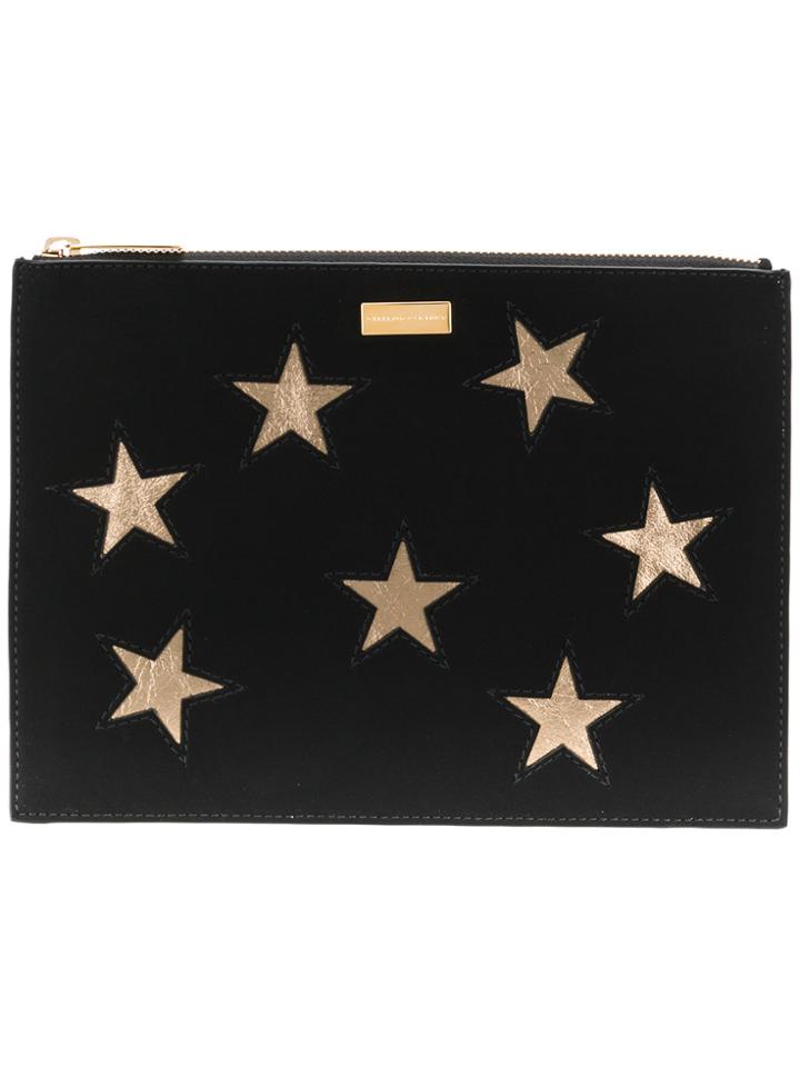 Stella Mccartney Star Patch Clutch - Black