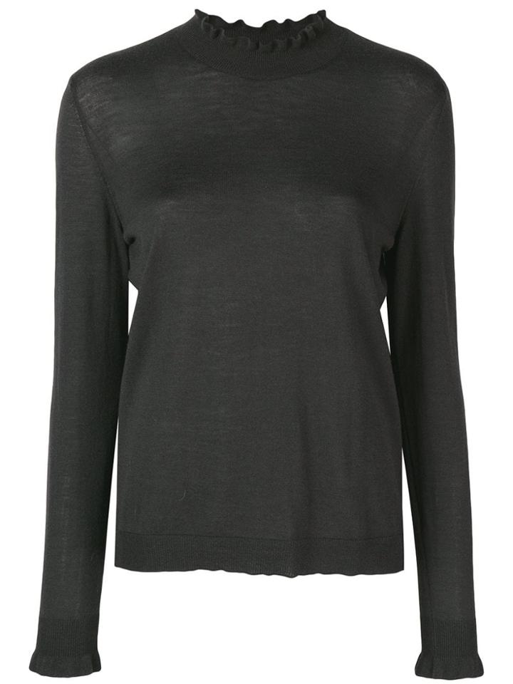 Luisa Cerano Ruffled Neck Jumper - Black