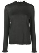 Luisa Cerano Ruffled Neck Jumper - Black