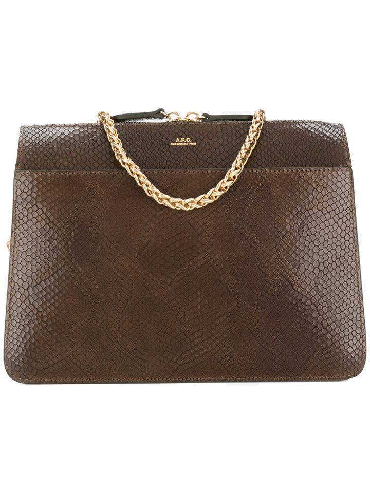 A.p.c. Snake Embossed Bag - Brown