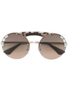 Prada Eyewear Crystal Embellished Sunglasses - Unavailable
