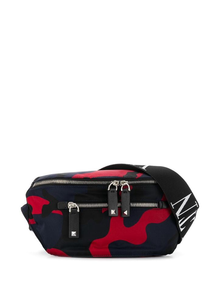 Valentino Camouflage Print Belt Bag - Blue