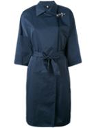 Fay - Wrap Coat - Women - Polyester - M, Blue, Polyester