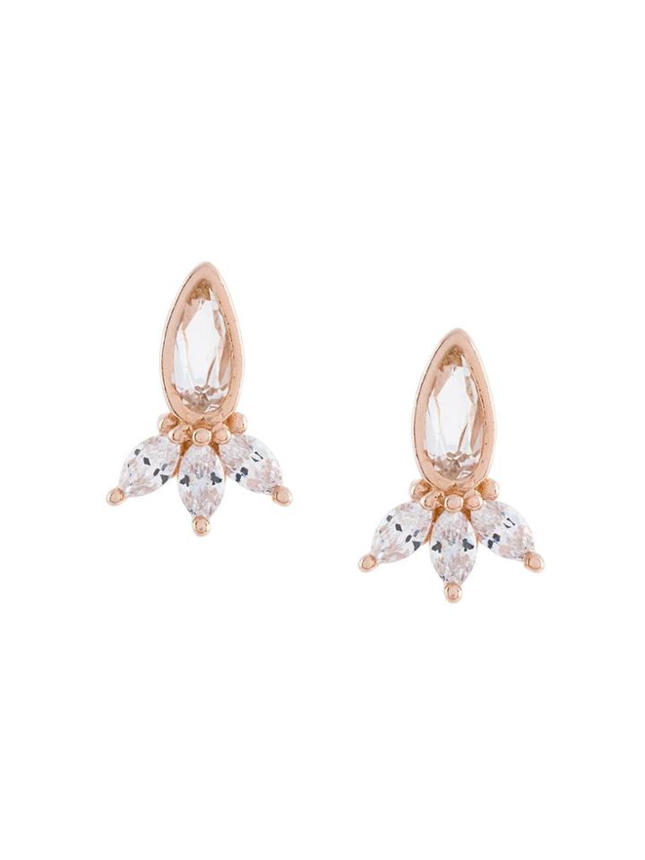 V Jewellery Pam Stud Earrings - Metallic