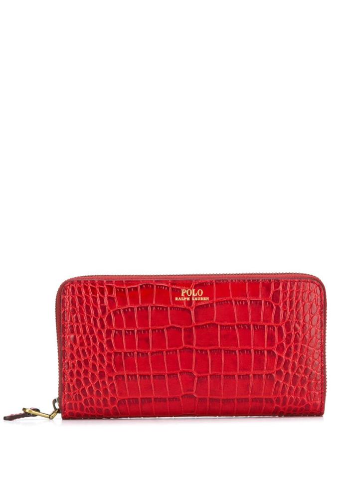 Polo Ralph Lauren Crocodile Effect Wallet - Red