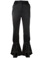 Area Flared Trousers, Women's, Size: Xs, Black, Silk