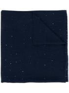 Salvatore Ferragamo Sequinned Knitted Scarf - Blue