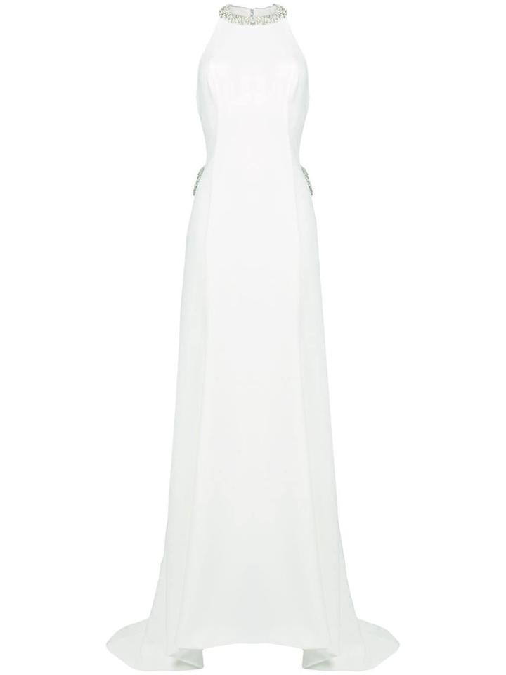 Parlor Draped Back Gown - White