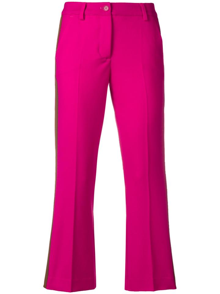 P.a.r.o.s.h. Cropped Side Stripe Trousers - Pink & Purple