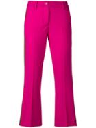 P.a.r.o.s.h. Cropped Side Stripe Trousers - Pink & Purple