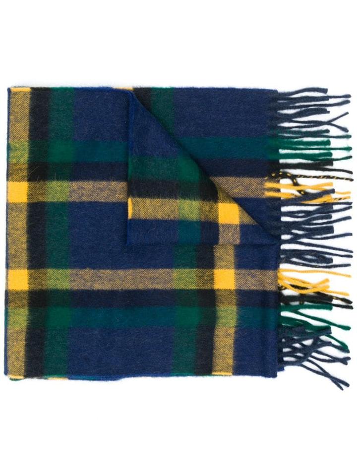 A.p.c. Woaks Fringed Scarf - Blue