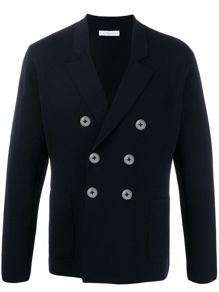 Cruciani Fitted Double-breasted Jacket - Blue