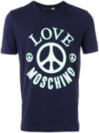 Logo Print T-shirt - Men - Cotton/spandex/elastane - Xl, Blue, Cotton/spandex/elastane, Love Moschino