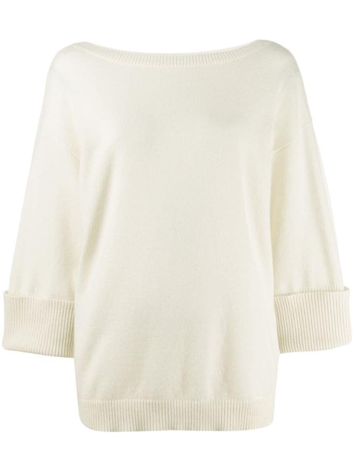 P.a.r.o.s.h. Cropped Sleeves Jumper - White