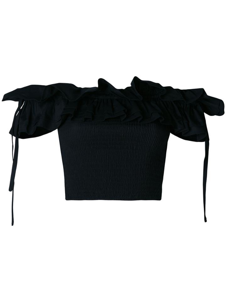 Kendall+kylie Ruffle Neck Blouse - Black