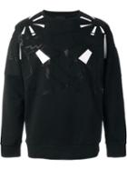 Les Hommes Geometric Pattern Sweatshirt, Men's, Size: Medium, Black, Cotton
