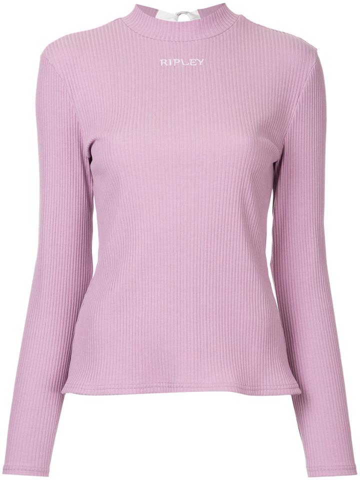 G.v.g.v. Ribbed Slim Fit Top - Pink & Purple