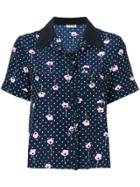 Miu Miu Floral Micro Dotted Shirt - Blue