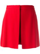 Alexander Mcqueen Placket Front Pelmet Skort, Women's, Size: 38, Red, Viscose/acetate/silk