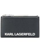 Karl Lagerfeld Logo Print Zipped Purse - Black