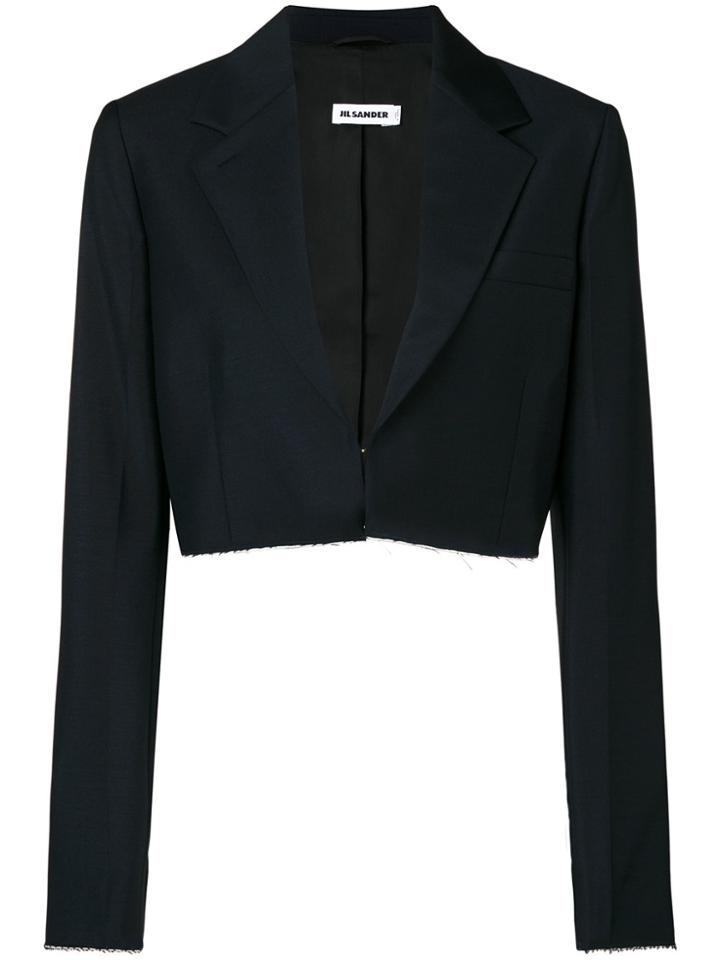Jil Sander Cropped Fitted Jacket - Blue
