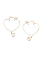 Luis Miguel Howard Summer Love Diamond Heart Earrings, Women's, Pink/purple, Gold/diamond