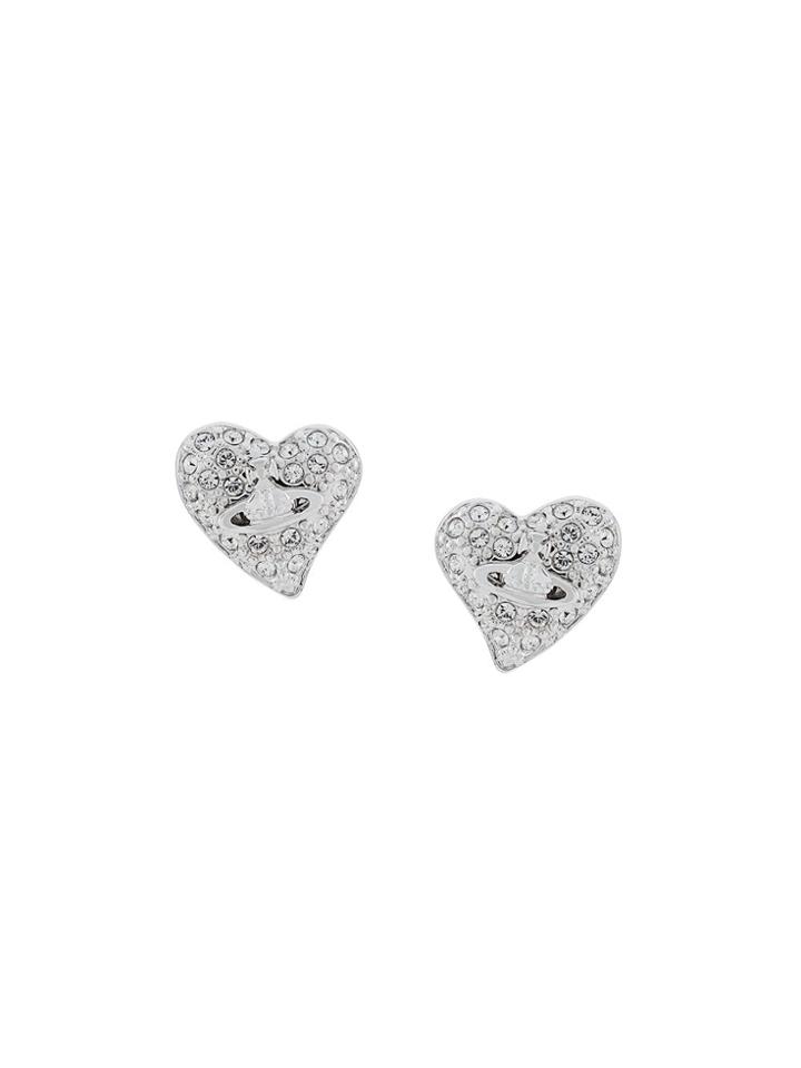 Vivienne Westwood Heart Logo Stud Earrings - Silver