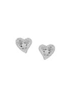 Vivienne Westwood Heart Logo Stud Earrings - Silver