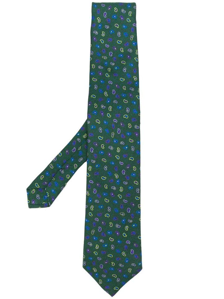 Etro Printed Silk Tie - Green