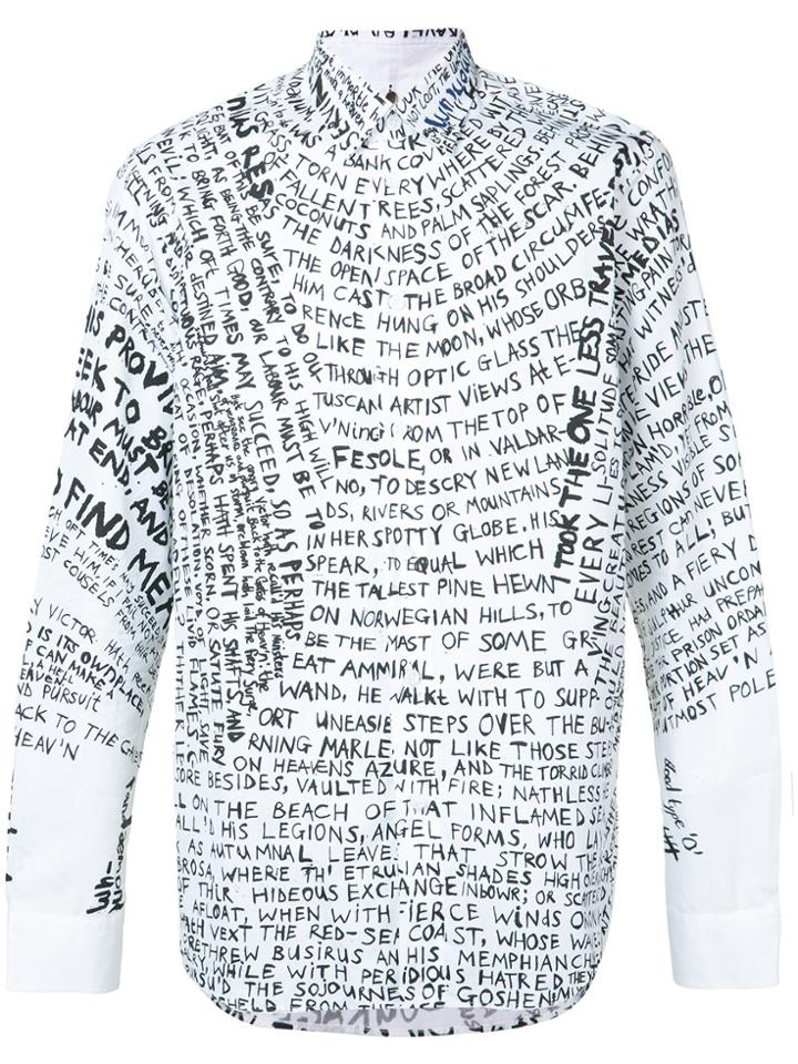 Oamc Text Print Shirt - White