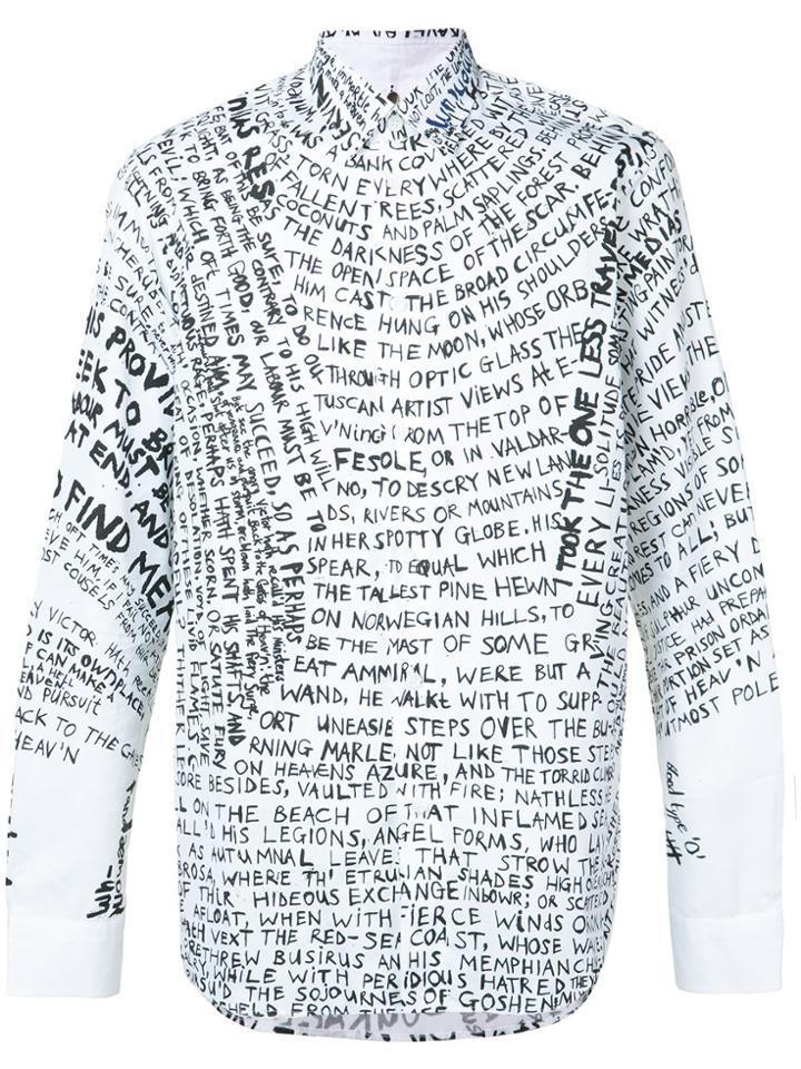 Oamc Text Print Shirt - White