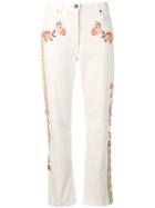Etro Floral Embroidered Straight Jeans - Neutrals