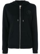 Diesel Chest Print Zipped Hoodie - Black